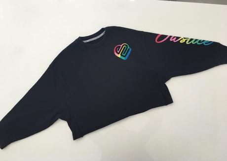 Dívčí crop mikina justice oversize (8 - 12 let),