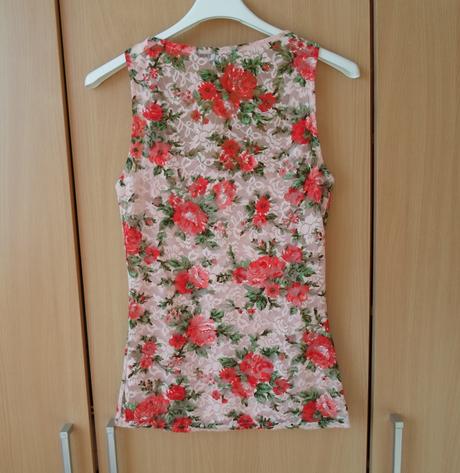 Krajkové květované tričko tílko top, amisu,s