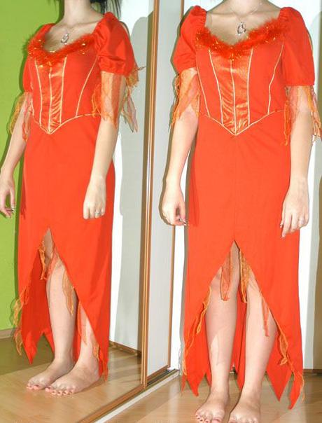 Karnevalové šaty čertice, ohnivá žena, rudý anděl, 