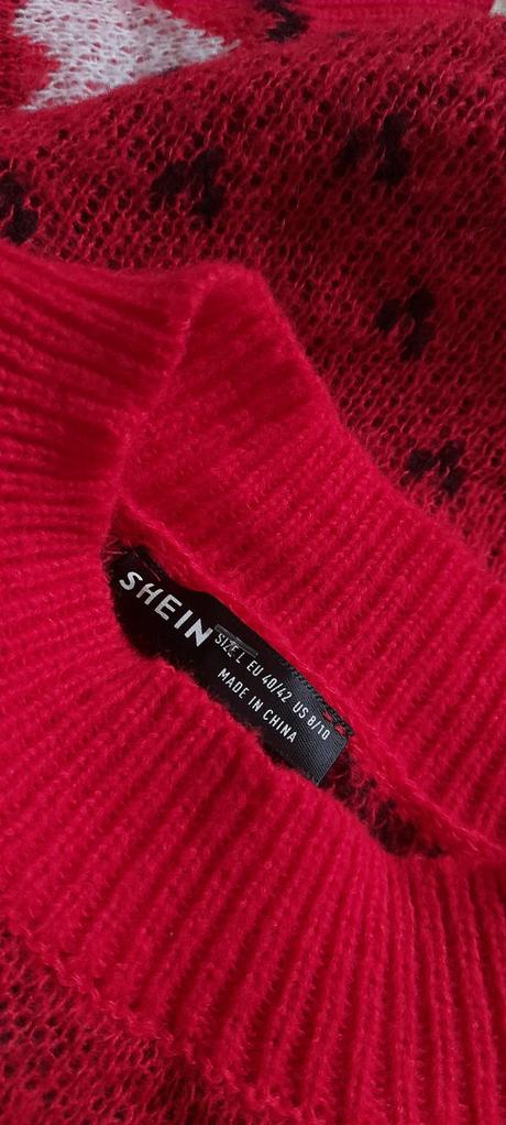 Shein vánoční svetrové šaty se soby, l
