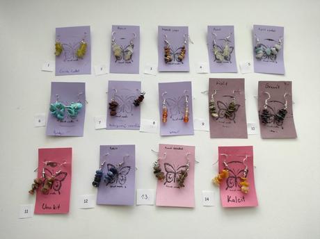 Náušnice s minerály,