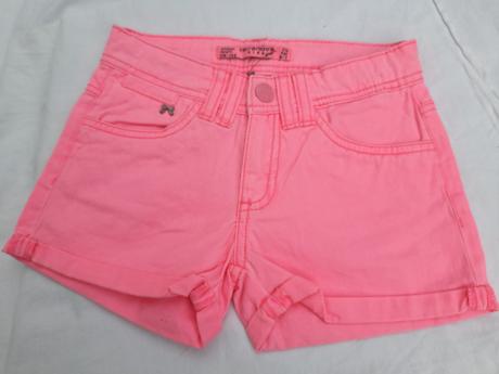 Džínové šortky neon 6-7 let, 122