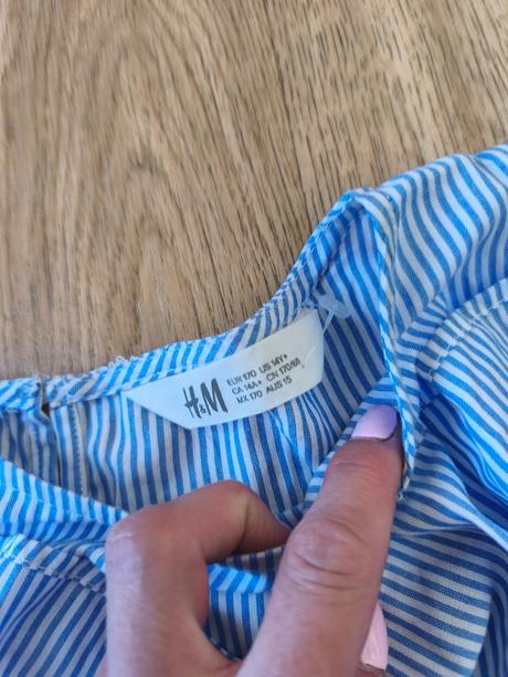 Pruhovaná halenka s holými rameny 170/s-m, h&m,170