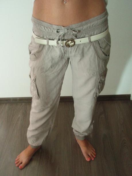 Šedé plátěné kalhoty liu.jo, liu jo,s