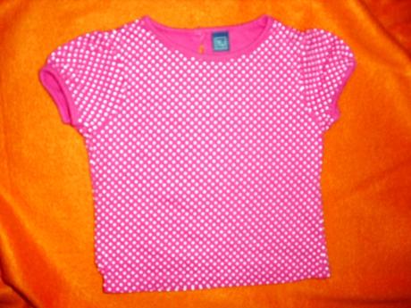 Sukýnka s kalhotkama a sytě růžové puntikaté tríčo, tu,68