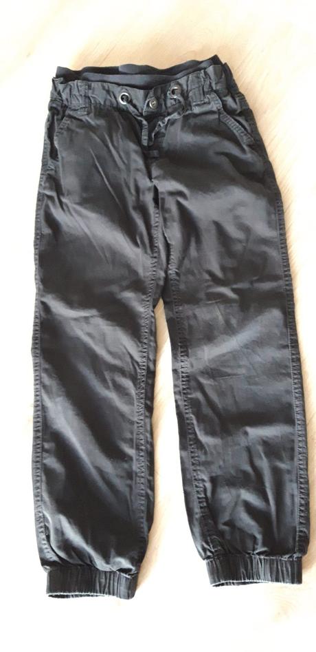 Černé plátěné kalhoty cherokee vel. 134, h&m,134