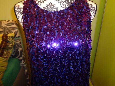 Luxusní fialové flitrové šaty uk 14, new look,42