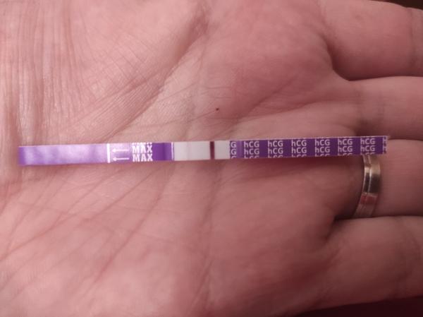 Těhotenský test. Je tam něco?