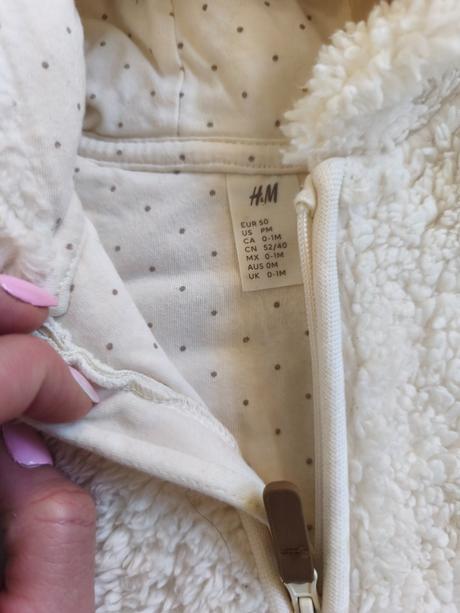 Plyšová jarní kombinéza overal h&m 0-2 m, h&m,56