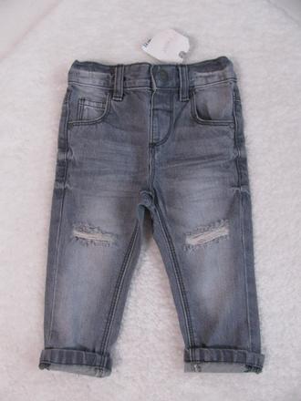 Frajerské šedé trhané džíny next unisex, next,74