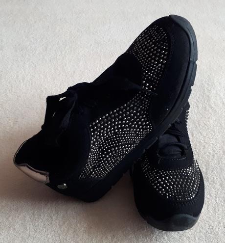 Dětské boty, botky, černé s kamínky, vel.32, 32