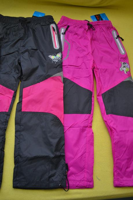 2x podzimní kalhoty kugo v.128 šusťáky s bavlnou, kugo,128