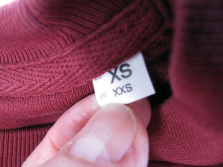 Bavlněná vínová mikina, xs