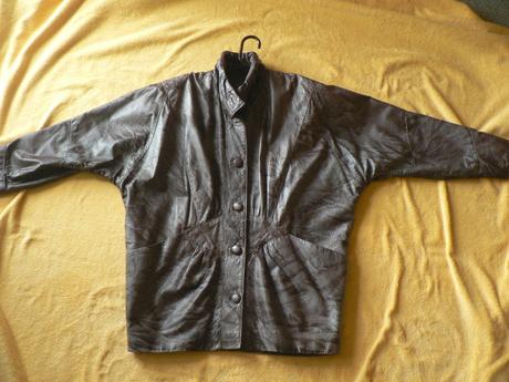 Šedý oversized koženkový kabát bunda, m