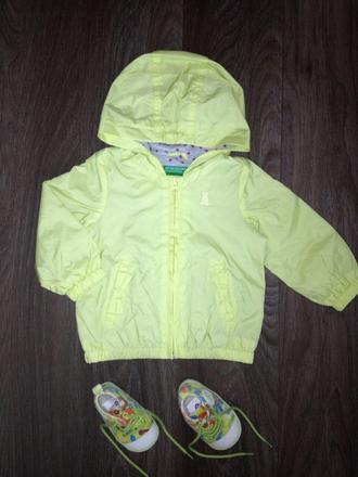 Bunda benetton + capáčky, 68–80