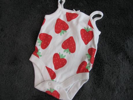 Letní novorozenecké body s jahodama, f&f,50
