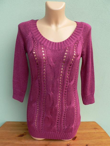 Fuchsiový svetr 36,s, orsay,36