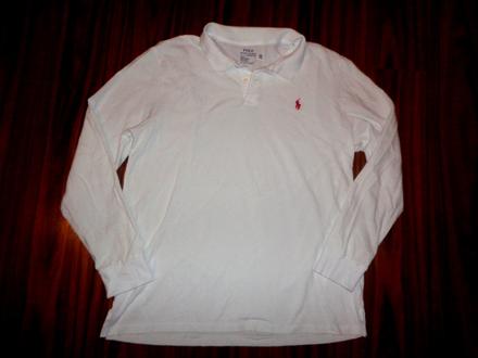 Bílé vroubkované tričko polo ralph lauren, ralph lauren,xl