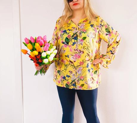 Květinová halena-vel.46, 46