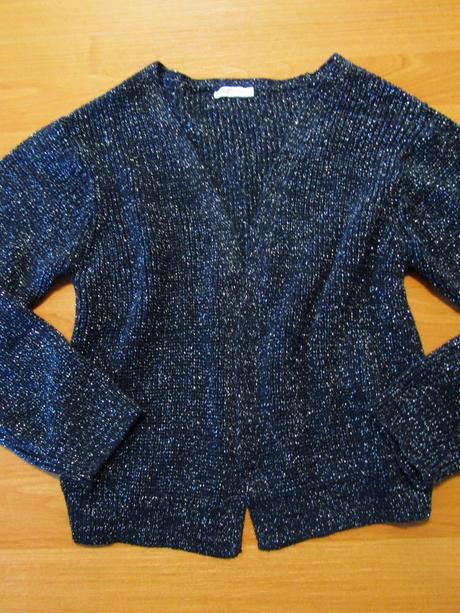 Modrý dívčí kardigan vel 140-146, 146