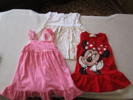 3x pěkné letní šatečky, vel. 80-86 (12-18 měsíců), f&f,80
