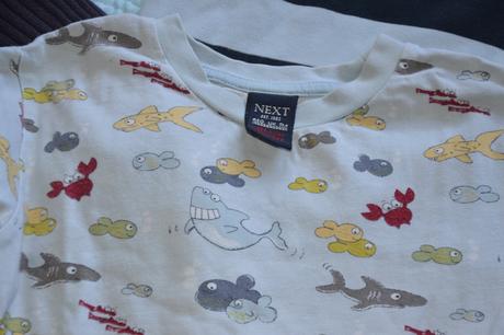 Next bavlněné triko dl. rukáv se žraloky, next,104