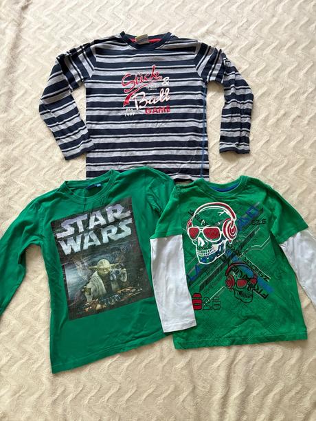 4 trička s dlouhým rukávem pro chlapce, velikost 1, okay,122