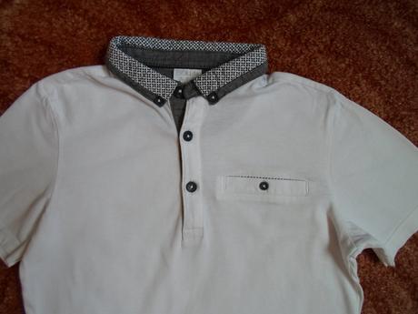 Bílé tričko triko s límečkem polo, f&f,134