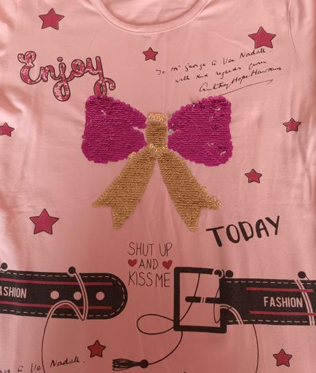 Dívčí triko dlouhý rukáv růžové s mašlí, 152