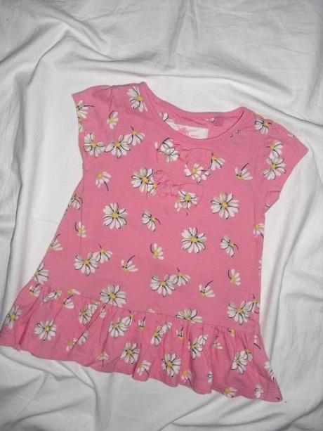 Krásné bavlněné růžové květované šaty, next,68