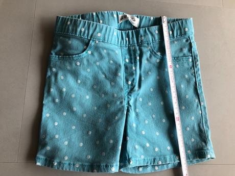 Veselé tyrkysové šortky puntíky 122cm 6-7let hm, h&m,122