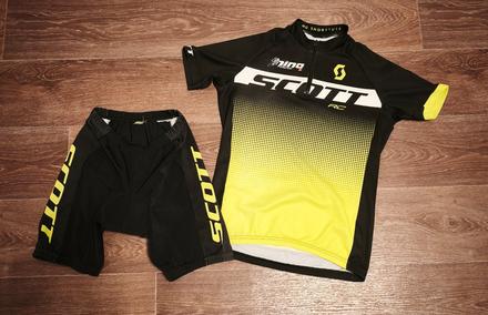 Cyklistický komplet dres a kraťasy scott 146/158, 146
