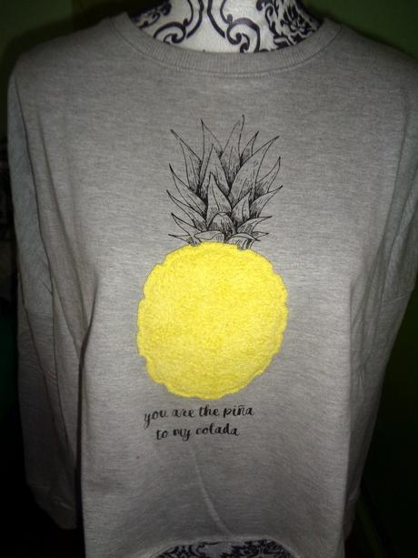 Šedá mikina s ananasem, m