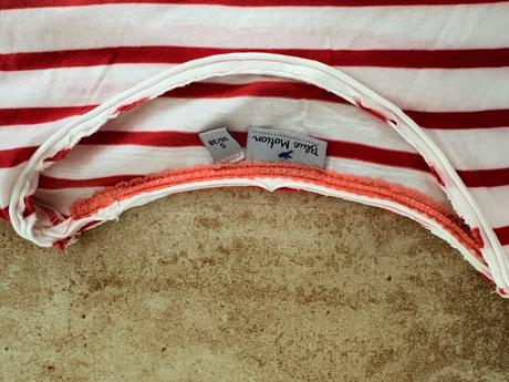 Bíločervené pruhované tričko blullue motion 36/38, 36