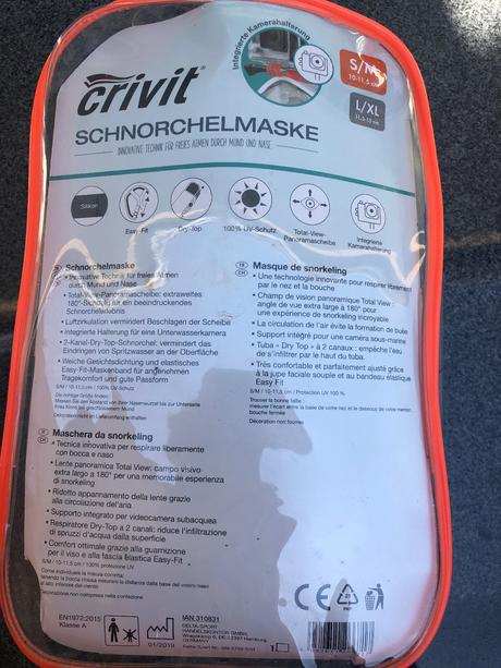 Maska (snorchel) na potopeni s/ m 10-11,5cm,