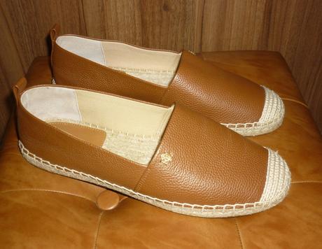 Hnědé dámské kožené espadrilky ralph lauren, ralph lauren,39