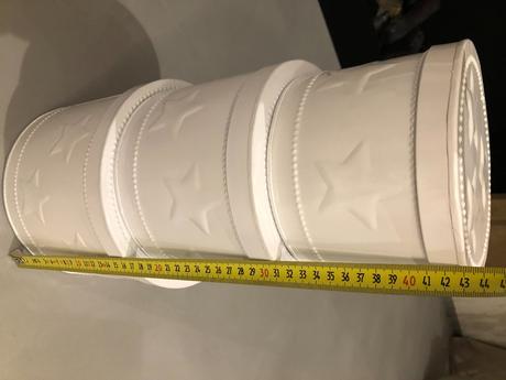 3bílé hvězdy plech krabice boxy obal cukroví dárky, 