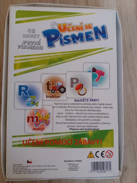 Učení se písmen - pexeso, skládačka, 