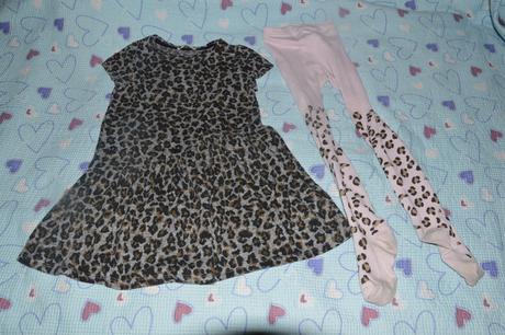 Úpletové šaty a punčošky, gepardí vzor, zara,128