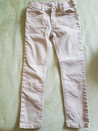Úzké dívčí dzinove kalhoty bezove, 116