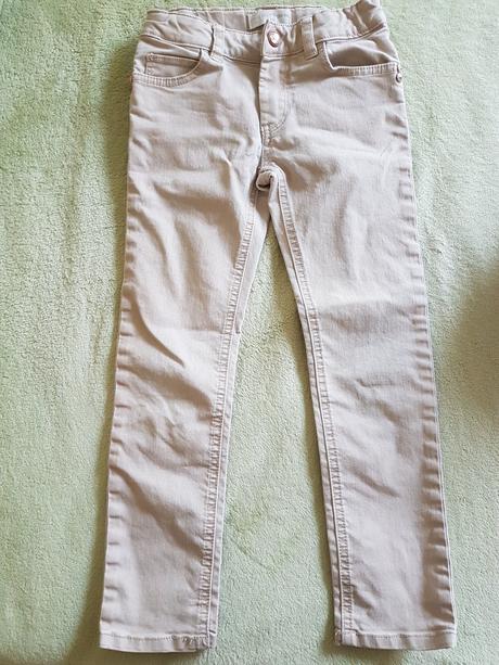 Úzké dívčí dzinove kalhoty bezove, 116