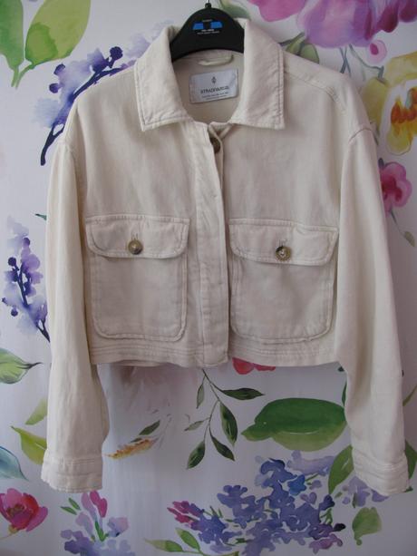 Krémová krátká dívčí bunda stradivarius, stradivarius,xs