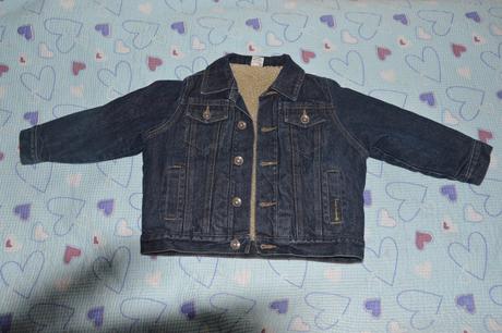 Teplá džínová, riflová bunda s kožíškem, next,104