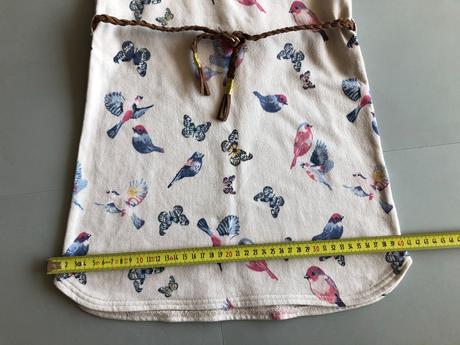 Šaty motýl ptáčci modrorůžová 4-6l 110-116cm pásek, h&m,110
