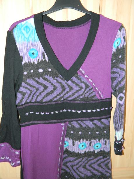 Dámské fialové úpletové šaty vel. 40/m, 40