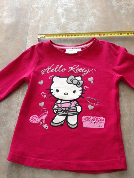 Malinové triko hello kitty vel.1,5 - 2 roky třpyt, 92