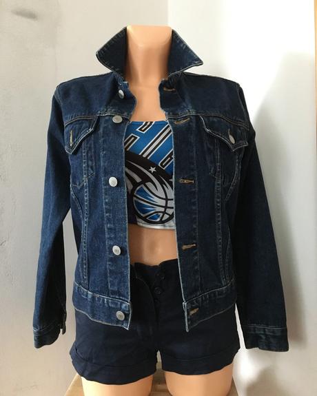 Vel. 38 modrá dámská džínová bunda, 38