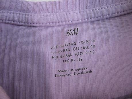 Crop top žebrovaná fialová halenka h&m, h&m,140
