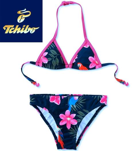 Tropické kytičkované plavky tchibo vel. 134/140, tchibo,134 / 140