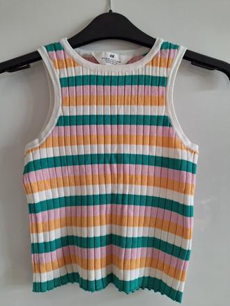 Tílko top crop top žebrované tílko vel. 134, h&m,134